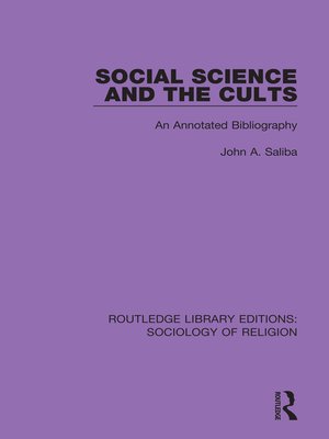 cover image of Social Science and the Cults